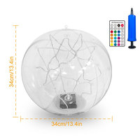 Lampes solaires flottantes pour piscine, télécommandées, 16 couleurs RGB, boule lumineuse gonflable solaire pour la décoration paysagère