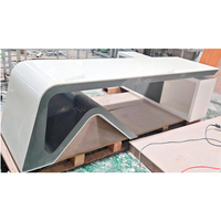 Bureau de direction modulaire en bois blanc et gris, design moderne en forme de L, personnalisable