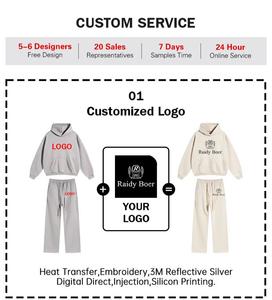 Fabricants de sweat à capuche unisexe de haute qualité Ensemble de pantalons de survêtement et de sweat à capuche épais en éponge française - Product Image 4