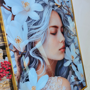 Pittura decorativa su misura di vetro della ragazza del <span class=keywords><strong>mare</strong></span> moderna arte della parete di stampa per soggiorno camera da letto corridoio <span class=keywords><strong>arredamento</strong></span> per la casa all'ingrosso - Product Image 4