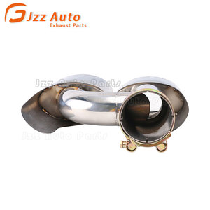 Les pièces d'auto modifient le diamètre de tuyau d'échappement de style de H d'acier inoxydable entrée de 67mm 125x75mm <span class=keywords><strong>Double</strong></span> tuyau ovale de gorge de sorties <span class=keywords><strong>double</strong></span> pointe d'échappement - Product Image 5