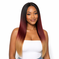 Extensions de cheveux synthétiques à tresser, 22 pouces, 150g, dégradé ombré, lisses comme des baguettes, en fibre haute température, vente directe usine