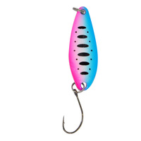 Sendok logam Mini 5g 40mm dengan umpan pancing tajam satu kait bentuk daun Dedalu untuk memancing Bass makarel