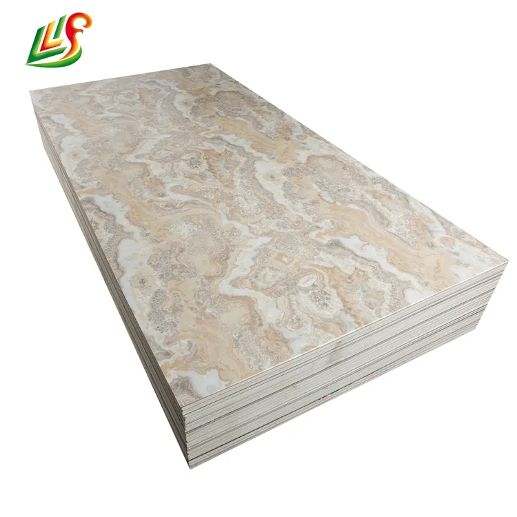 Wall Panel Marble Onyx Marble And Wooden Veneer Finish PVC Wall Panels Tiles For Pasting On Walls Ceilings Furniture.
