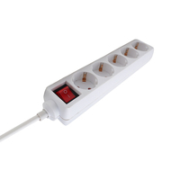 Stop Kontak 5 Lubang Schuko untuk Rumah Tangga Standar EU 16A 250V dengan Kabel Ekstensi 1.8M/3M/5M Opsional