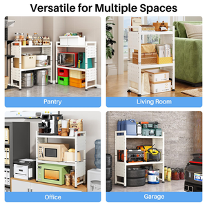 Estante de Cocina Ahorrador de Espacio con Capacidad para 200 Libras, Soporte para Microondas con Panel Perforado, Estante Ajustable para Organización y Almacenamiento en la Cocina - Product Image 5