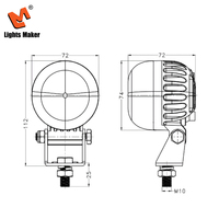 Luz Estroboscópica LED Redonda de 3.0 Pulgadas con Foco Luminoso de 5W IP67K para Vehículos, Construcción y Agricultura YW-6202