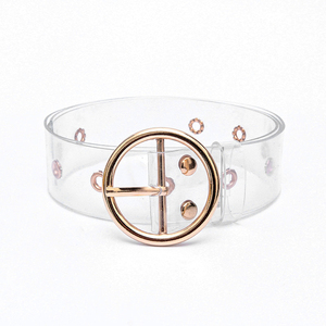 Cintura di Lusso in Plastica Argento Trasparente con Fibbia a Cuore Quadrata, Decorazione Traforata, Cintura da Donna per Jeans - Product Image 5