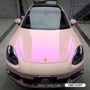 بالجملة حار الوردي سيارة التفاف-غطاء من الفينيل لتزيين السيارة مقاس 1.52*18 متر, غطاء من الفينيل لتغليف السيارة باللون الوردي