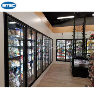 Супермаркет стеклянная дверь дисплей прогулка в прохладительные напитки и пиво холодная комната - Product Image 2