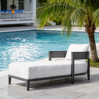 Chaises longues en aluminium de qualité italienne pour hôtel, jardin, balcon, bord de piscine, plage, parc, extérieur, avec coussins