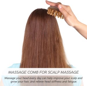 Peigne de massage du cuir chevelu en bois de santal Gua Sha, outil de massage de la tête pour la stimulation de la croissance des cheveux, soin du cuir chevelu, relaxation musculaire du corps - Product Image 4