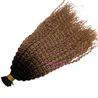 VMAE Vente en gros Cuticule bouclée afro alignée vierge crue racine foncée Ombre Highlight Color Blond I K Tip Extensions de cheveux humains
