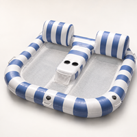 Transat gonflable pour 2 personnes, pour adultes, en PVC, double siège, flotteur aquatique avec dossier et porte-gobelets, marque privée