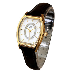 Women's watch with fashionable <b>bucket</b>-shaped case, shell-shaped bezel and small dial, a casual and elegant wristwatch. - Product Image 1