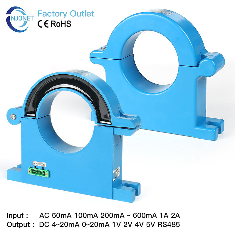 Leakage Current Sensor Rs485 QNLCK1-80 200mA 600mA 1A 4 to 20mA Ac Ct Split Core Current Transformer Residual Current Sensor