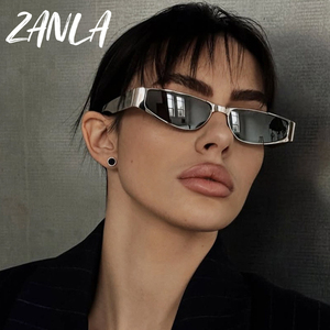 Gafas de Sol de marco estrecho pequeño de Metal para mujer 2025 <span class=keywords><strong>Vogue</strong></span> <span class=keywords><strong>Y2k</strong></span> gafas de sol rectangulares moda femenina Vintage Punk estilo Hip-Hop gafas - Product Image 2