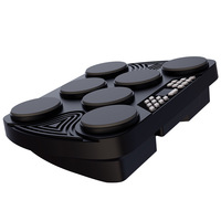 Portable Children's Adults' Beginner Electronic Drums ABS+Silicone Material Drum Skin Simulation