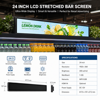 Pantalla LCD de Alta Definición de 24 Pulgadas con Barra Extensible para Señalización, Información de Estantes en Tiendas y Exhibición de Anuncios