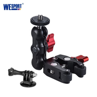 Support de caméra universel Super Crab Clamp, support de serrage en aluminium compatible avec les tubes de 13 à 38 mm, double trou de vis pour équipement de prise de vue en studio