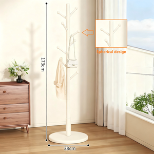 Elegante barra colgante vertical de madera maciza para ropa, estante interior multifuncional con encaje para dormitorio y sala de estar - Product Image 6