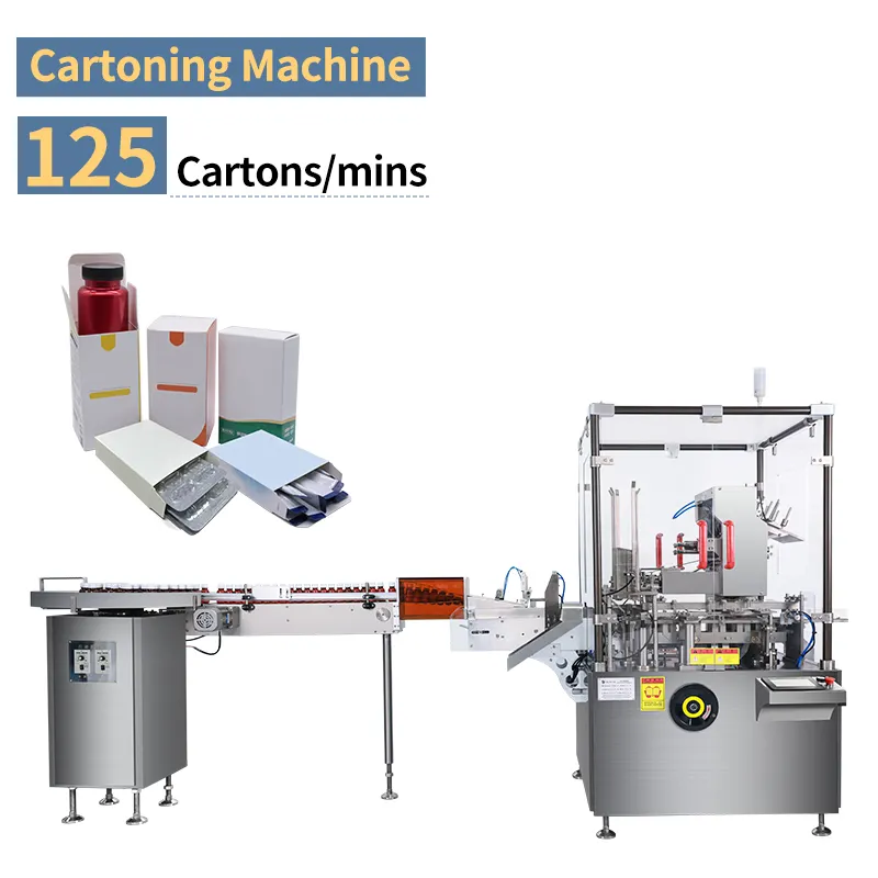 Mesin Cartoner botol kualitas tinggi mesin kemasan Cartoning kotak Blister otomatis mesin kemasan kotak karton Sachet kecil