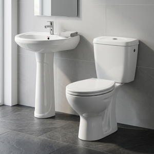 Cheap Price Economic Ceramic Sanitary Ware Bathroom 5 Pcs Complete Set With Toilet and Pedestal Basin From Indian Supplier - Product Image 3