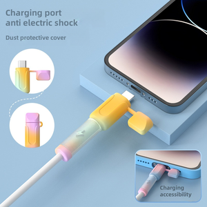 Housse de protection de câble de données en silicone pour Dual C Anti Break Dust Protective Charging Cable Cover pour <span class=keywords><strong>iPhone</strong></span> <span class=keywords><strong>Android</strong></span> - Product Image 2