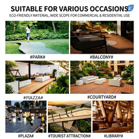 Planches de terrasse en composite WPC modernes, carrées, antidérapantes, co-extrudées, imperméables, pour extérieur, avec finition brossée