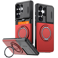Funda Protectora para Teléfono Móvil con Ranura Oculta para Tarjetas, Soporte Plegable y Protección de Lente, Diseño 2026, para Samsung S26 Ultra A17 A27 A37 A57