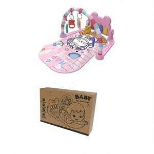 Alfombra de juegos musical multifuncional con piano, centro de actividades de aprendizaje temprano con funciones de juego interactivas para recién nacidos - Product Image 1