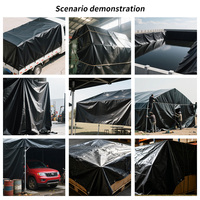 Bâche en PVC noir épais enduit anti-couteau, toile imperméable, rideau pare-soleil, bâche de protection de cargaison, revêtement pour bassin extérieur