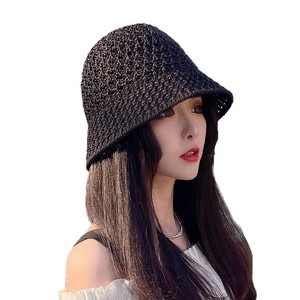 Sombrero de pescador de punto transpirable para mujer, sombrero plegable con protección solar para uso en exteriores, Material de algodón - Product Image 5