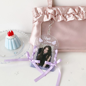 <span class=keywords><strong>Kawaii</strong></span> 3-Zoll Transparente PVC-Flügel-Kartenhalter DIY Schleifenband Geu-Ka Hülle für Studentenausweis & Busfahrkarte mit Dekorativem Band - Product Image 6