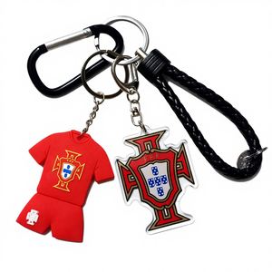 Llavero Deportivo con Emblema de la Selección Nacional de Portugal, Italia, Brasil, <span class=keywords><strong>Argentina</strong></span>, Países Bajos y España, de PVC y Acrílico, para Regalo - Product Image 1