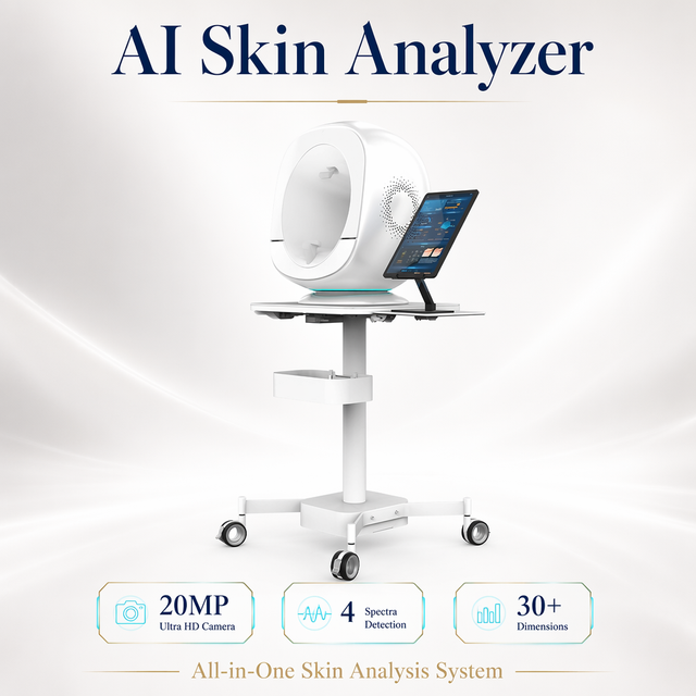 One Stop Detection 3D Skin Analyzer Machine 4 Spectra 8 Intelligent Images AI Deep Learning Multi Race Medical Clinic