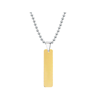 Collar con Colgante de Barra Vertical en Acero Inoxidable para Grabado Láser Personalizado con Nombre o Letra, Ideal para Regalos de Joyería DIY