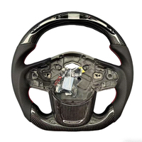 Volant personnalisé en fibre de carbone avec LED, cuir perforé rouge pour Toyota GR Supra Coupé J29 A90 A91 A91-MT 2.0 3.0 2018-2026