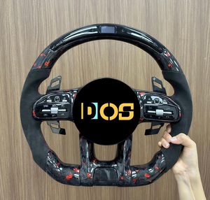 Couvre-volant en fibre de carbone pour <span class=keywords><strong>automobile</strong></span>, bouton de commande du volant, volant pour Mercedes Benz A200 - Product Image 3