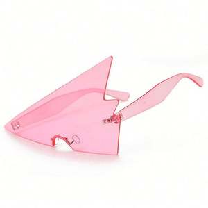 Gafas de Sol Triangulares Extra Grandes, Rosadas, sin Montura, Estilo Vintage, Personalizadas al por Mayor para Mujer - Product Image 5