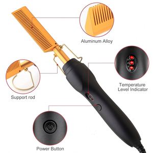 2025 High Temperature Electric Hot Metal Hair Curling Straightening Comb 3-Temperature Settings Safety Multifunction Hotel - Product Image 2