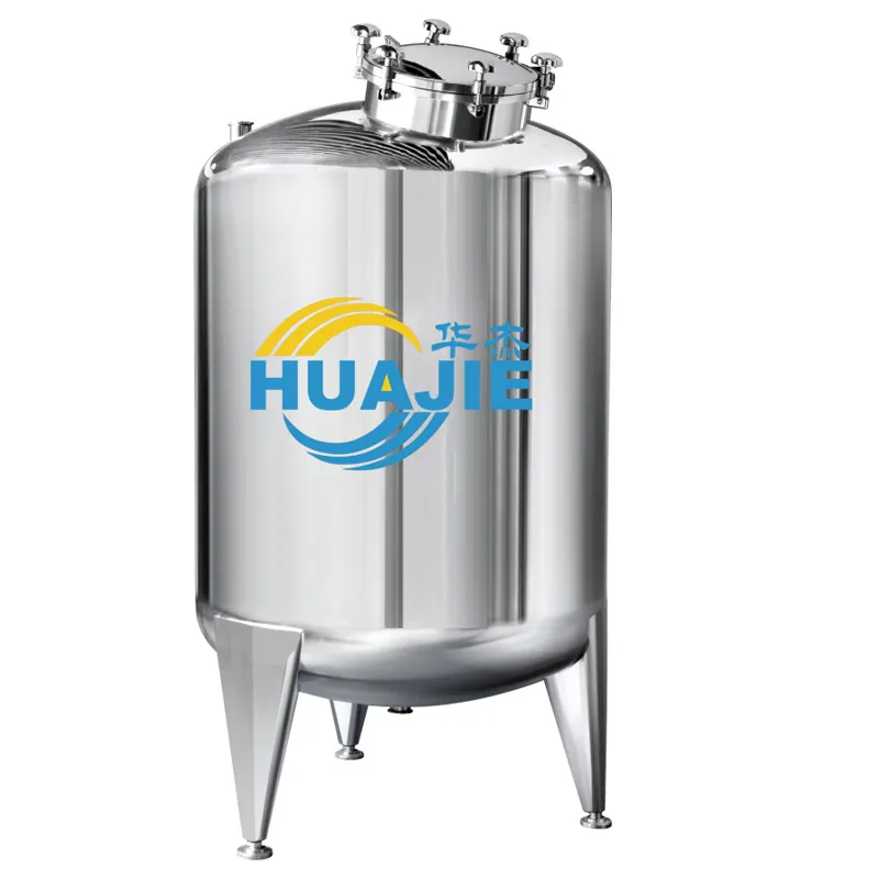 HUAJIE 50-30000L SS304 316L خزان المياه تحت الأرض خزان تخزين الحليب العمودي الفولاذ المقاوم للصدأ 200l متجر السائل الصين