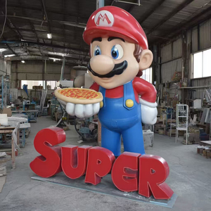 Figurines en résine grandeur nature de conception moderne, statues de Mario, décoration de bureau en fibre de verre, <span class=keywords><strong>sculpture</strong></span> de Mario Brother - Product Image 2