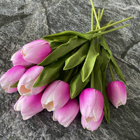 Vente en gros de fleurs artificielles de haute qualité, réalistes, douces au toucher, en PU, bouquet de tulipes pour mariage, décoration d'hôtel