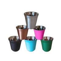 Tasse à café à double paroi en acier inoxydable WISDOM Tasse de camping colorée