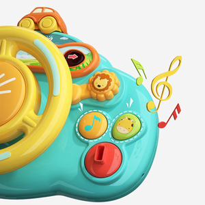 Volante de juguete con sonidos para bebés, simulador de conducción de coches de dibujos animados, juguetes musicales educativos tempranos para niños, juguetes musicales para cochecitos - Product Image 4