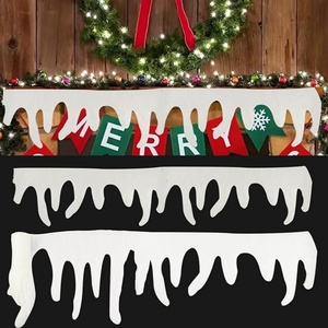 Guirnalda de carámbanos artificiales de 1.32 m, borde de nieve artificial, decoración <span class=keywords><strong>navideña</strong></span> de carámbanos para árbol, pared, ventana, <span class=keywords><strong>chimenea</strong></span> - Product Image 1
