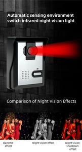 HD домашняя система контроля доступа безопасности Видео дверной телефон с сенсорным экраном и проводной дверной звонок - Product Image 4