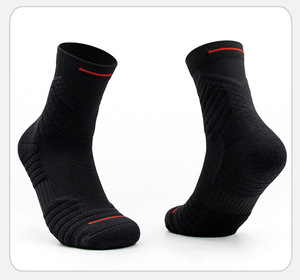 Zhongde Low Price Middle-Tube Crew Cotton Knit Absorbent Comfort Nylon Men Custom Athletic Cushion Sport Basketball <strong>Socks</strong> - Product Image 5