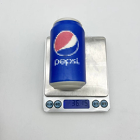 Jouet souple en forme de canette de soda géante, forme cylindrique mince, corps de canette imprimé en couleur, proportion réaliste de canette métallique, anti-stress